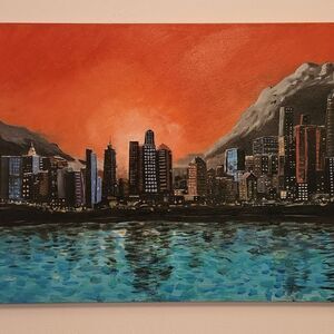 *Original Painting* Cityscape Large 24x48 inches